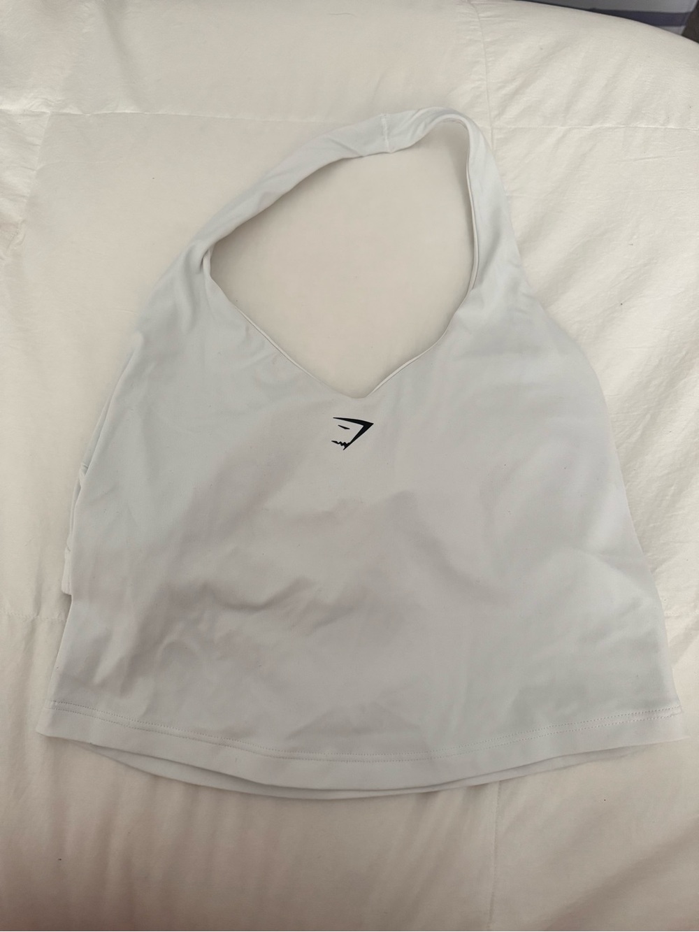 Gymshark White Halter Neck Cami with Shelf